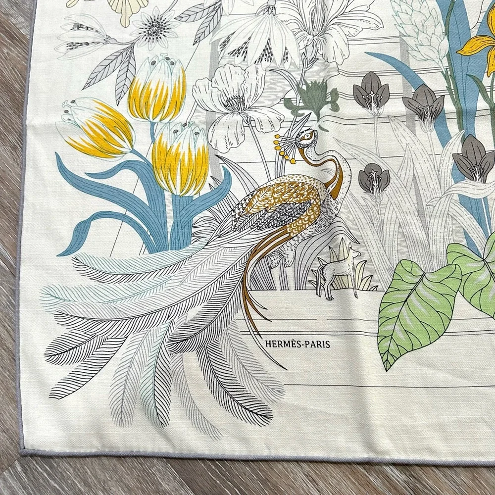 HERMES Precious Paradise Silk Shawl Carre 90 Multicolor Scarf Wrap - Picture 4 of 10